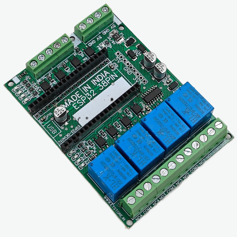 4 Channel Relay and 4 Channel opto Isolated Input Board for ESP32 38 Pin 5V