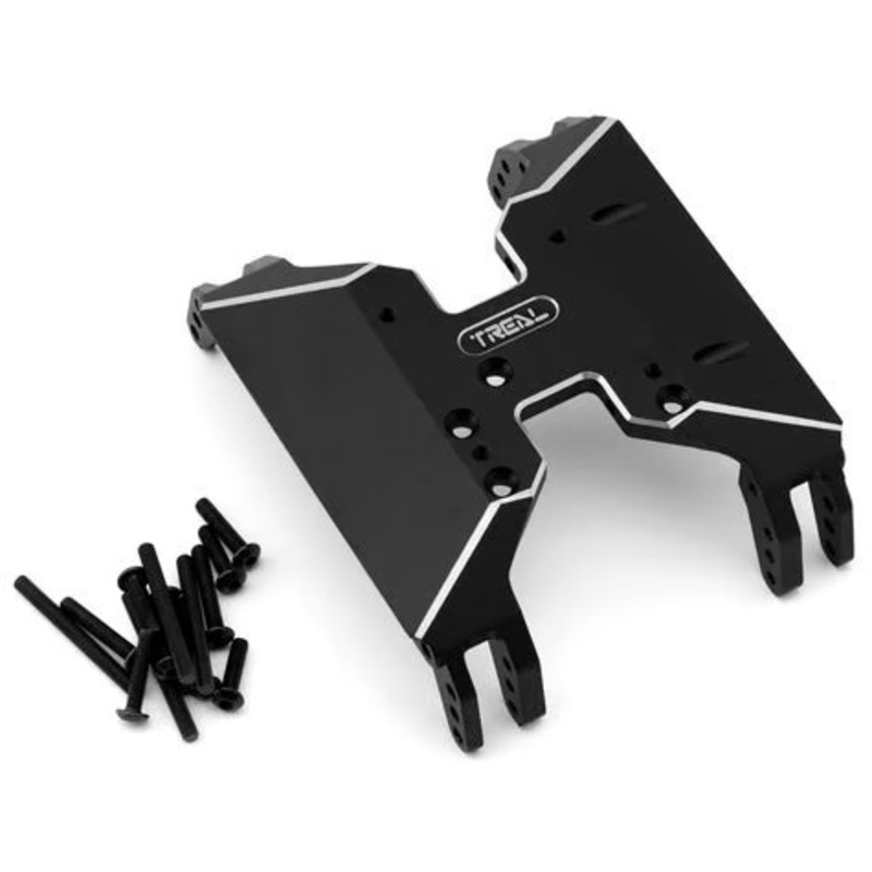Treal Hobby Axial Capra CNC Aluminum Center Skid Plate Black