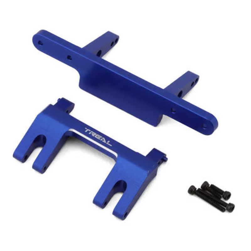 Treal Hobby Axial SCX24 Aluminum Rear Bumper Mount (Gladiator) Blue