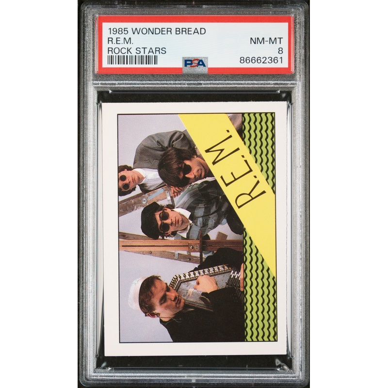 1985 WONDER BREAD ROCK STARS R.E.M. ROCK STARS # - PSA 8