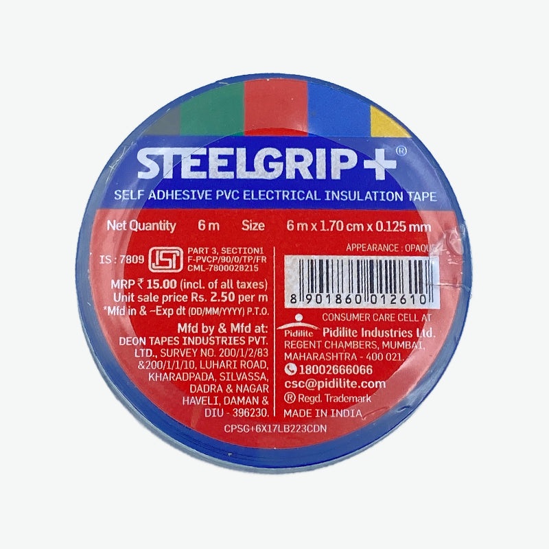 Steelgrip PVC Self Adhesive Electrical Insulation Tape - Blue