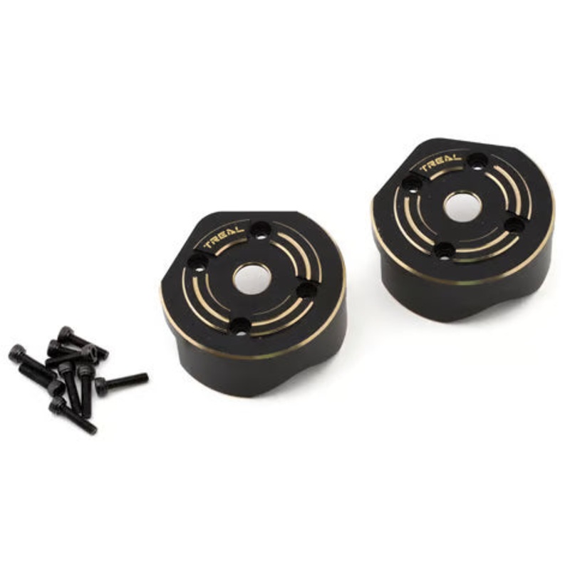 Treal Hobby Axial SCX10 III/Capra Brass Outer Portal Covers (93g) Black