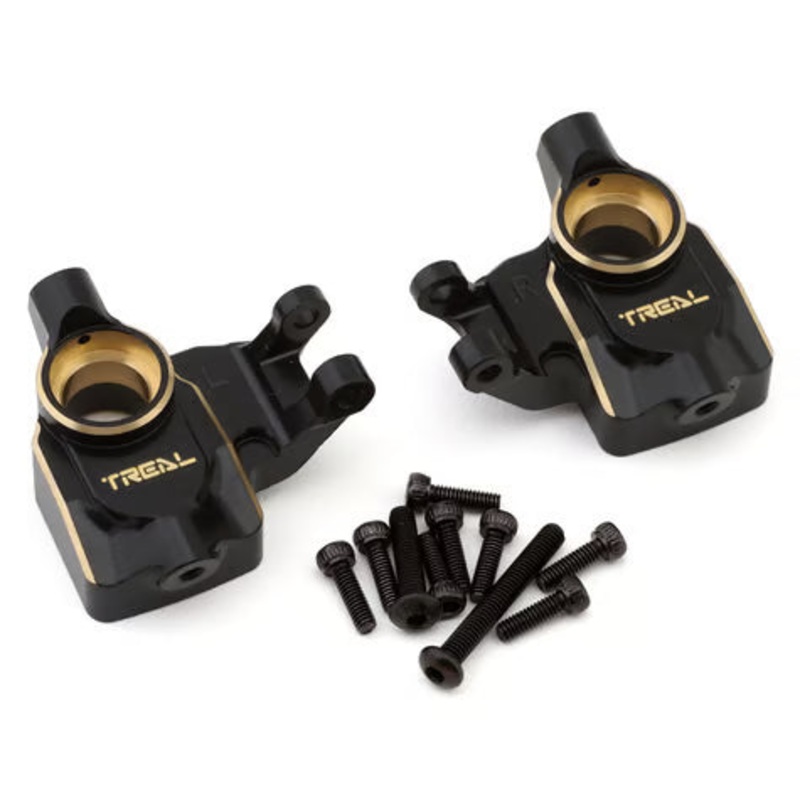Treal Hobby Axial UTB18 Brass Front Steering Knuckles (Black) Black