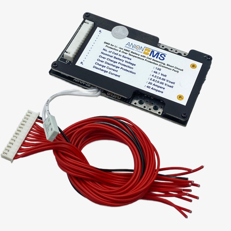 13S 48V 45A BMS for Lithium Ion NMC Battery With Cell Balancing (Common Port)