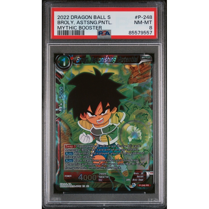 2022 DRAGON BALL SUPER MYTHIC BOOSTER BROLY, ASTSNG.PNTL. #P-248 - PSA 8