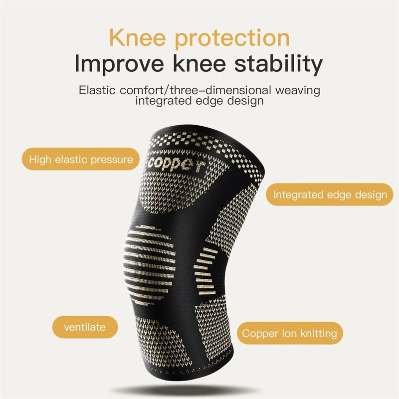 KALOAD 1PC Copper Knee Brace for Arthritis Pain Support-Copper Knee Sleeve for knee pain Compression sleeve for Sports Knee Pain Relief