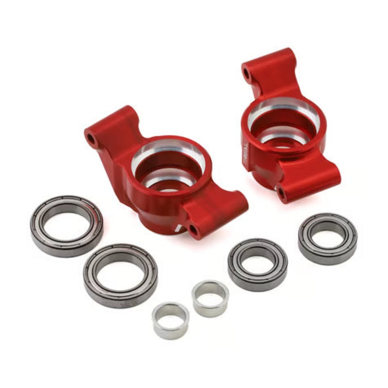 Treal Hobby CNC-Machined Aluminum Rear Hubs for Traxxas Maxx (2) Red