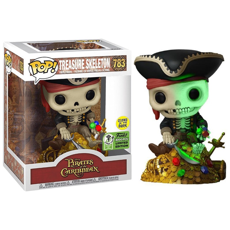 Treasure Skeleton (Deluxe, Glow in the Dark, Pirates of the Caribbean) 783 - ECCC Exclusive /4000 made **Double Sticker**