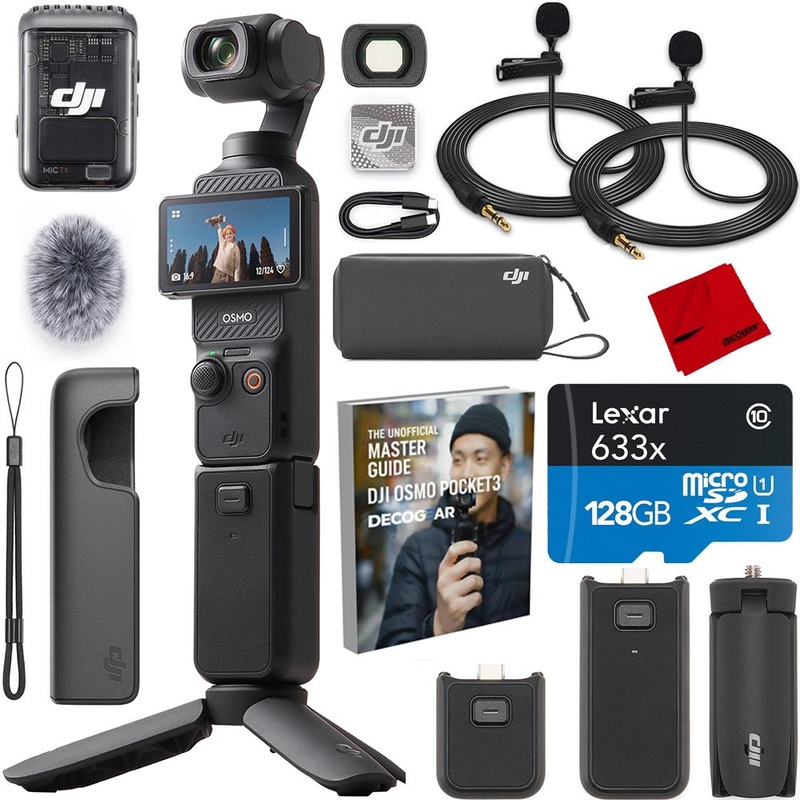 DJI Osmo Pocket 3 Creator Combo 4K 120fps 3-Axis Gimbal + Accessories Bundle