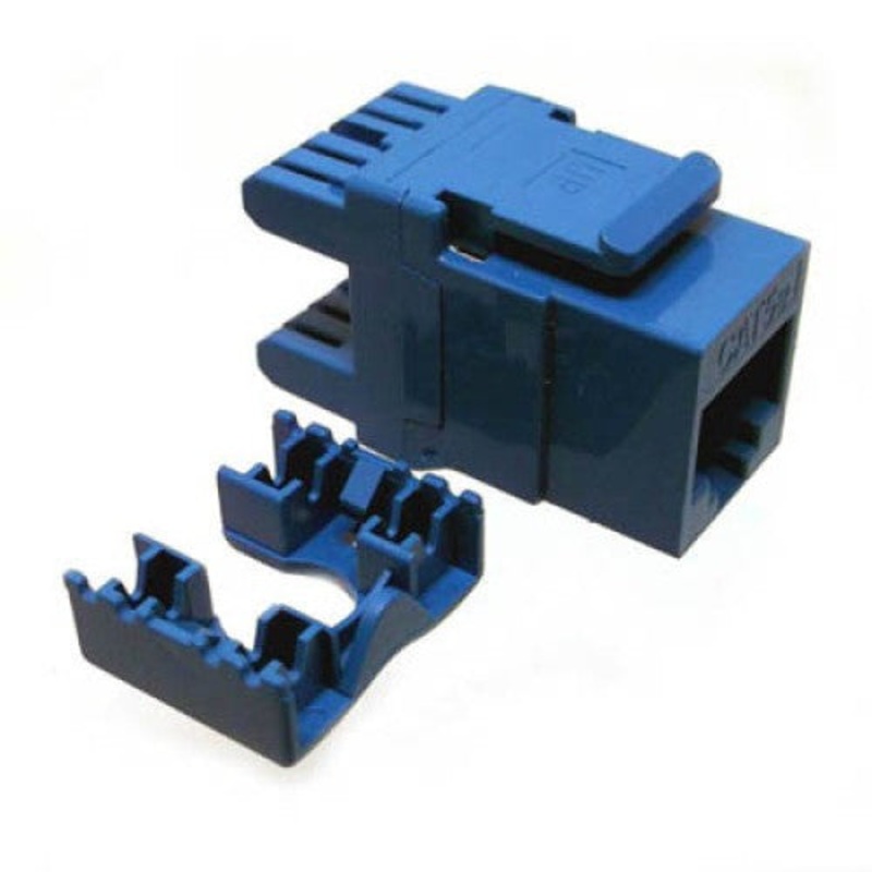 OCT2010-CAT5E-BLUE - KEYSTONE JACK CAT5E BLU 110 180DEG