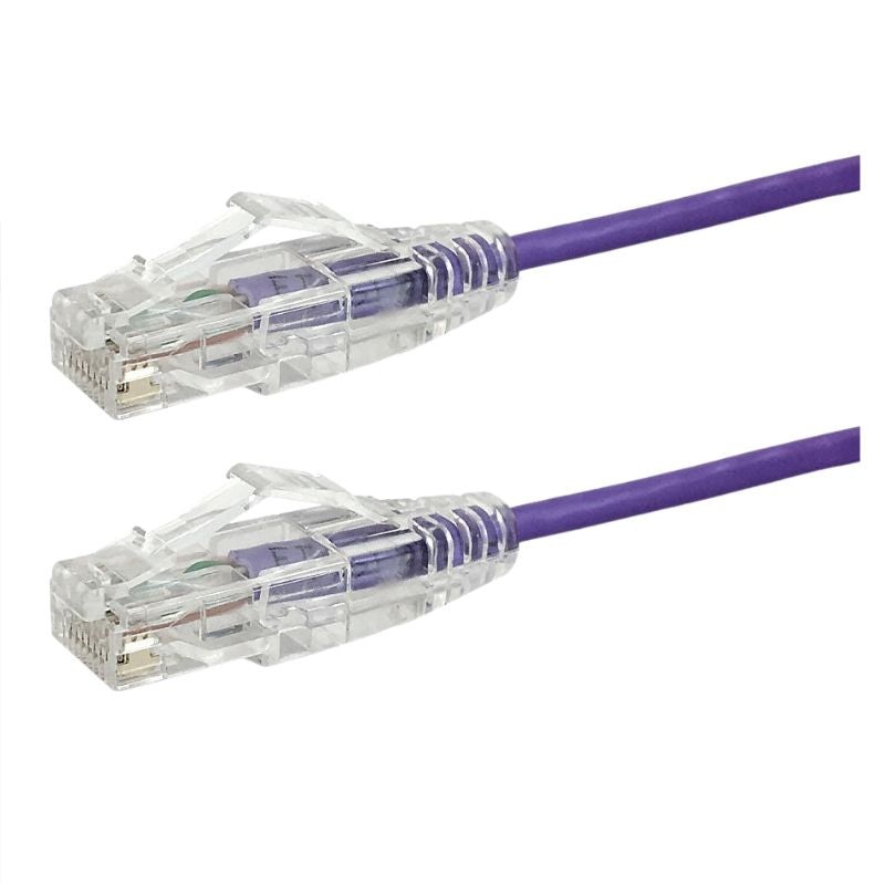 PC-UT6A010P - PATCH CORD CAT6A SLIM PUR 10FT ULTRA-THIN 28AWG FT4 CMR 10GIG