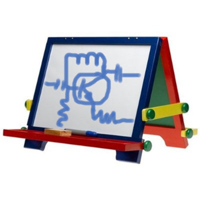 1284 - TABLETOP EASEL INCLUDES CHALK MARKER AND ERAS
