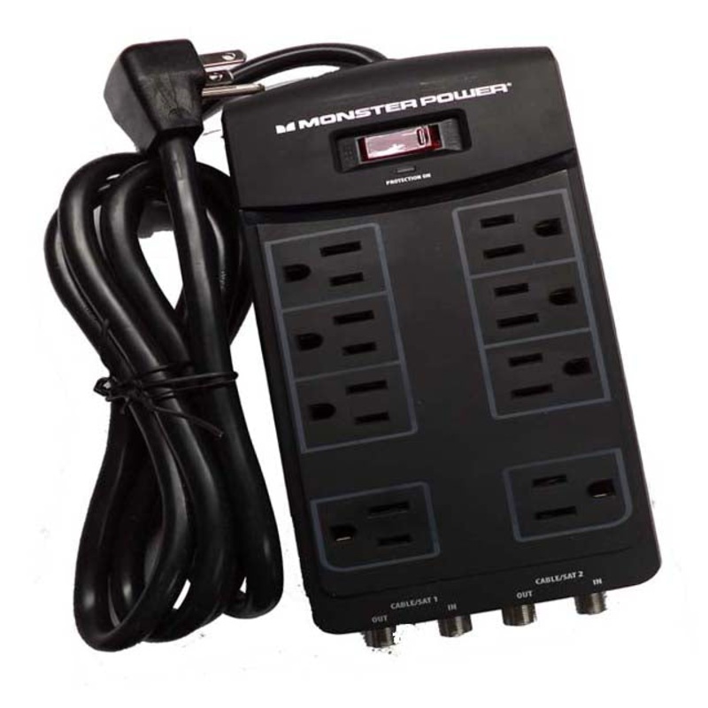 121827-00 - POWER BAR 8 O/LET 6FT CORD 1440J SURGE BLK