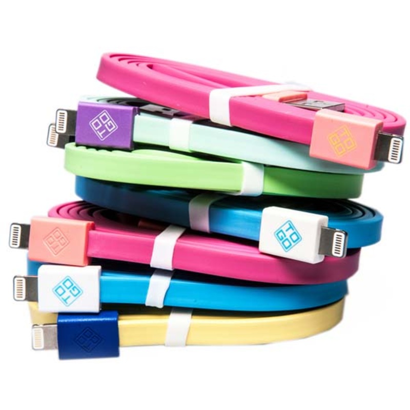 80090 - USB CABLE A MALE TO LIGHTNING 8P 3FT ASSORTED COLORS IPHONE MFI