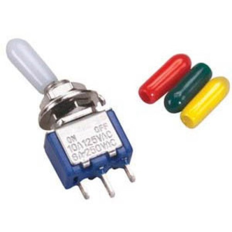2750325 - TOGGLE SWITCH 1P2T 10A ON-OFF-ON 125VAC TH SOL W/COVERS 6MM HOLE
