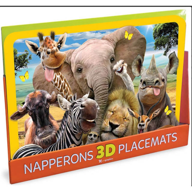 8901-0592 - PLACEMAT 3D WILDLIFE ASSORTED