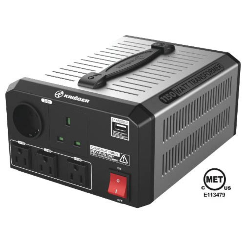 ULT1150 - TXFR STEPUP/DOWN 110/220 1150W W/3 US 1 EURO TYPE OUTLET