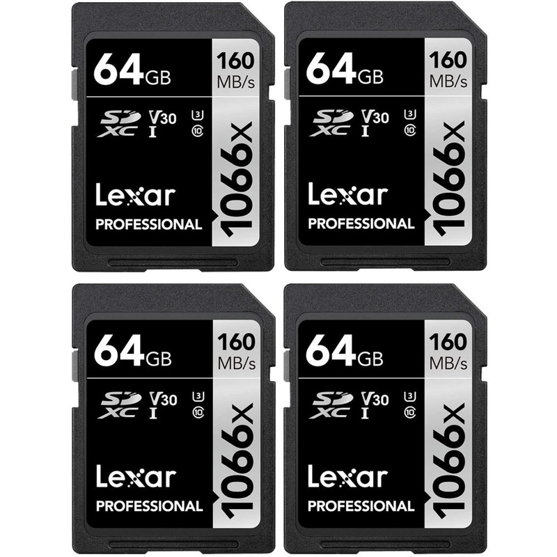 Lexar 64GB SDXC 1066X Memory Card (4-Pack)