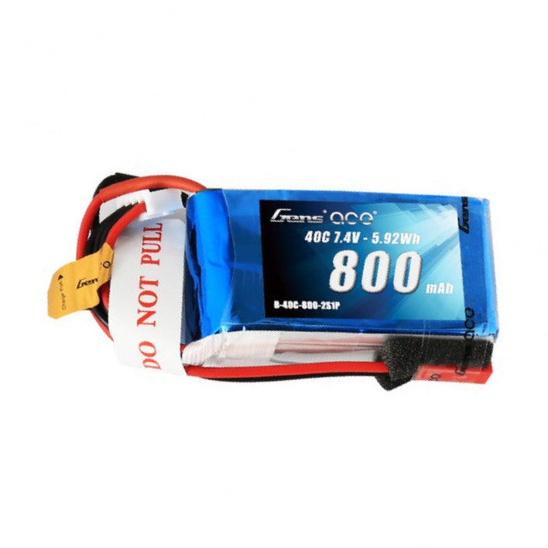 Paquete De Batera Lipo Gens Ace 800mAh 2S 7.4V 40C Con Enchufe JST-SYP