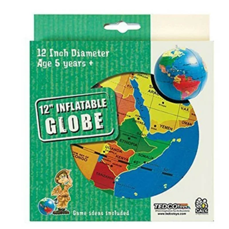 76100 - INFLATABLE GLOBE 12INCH DISCOVER EARTH-OCEANS-COUNTRIES