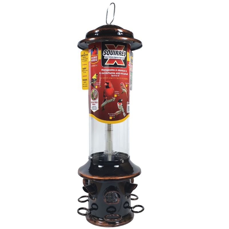 15 - BIRD FEEDER SQUIRREL PROOF 21X7 6 PORT 1.3KG SEED
