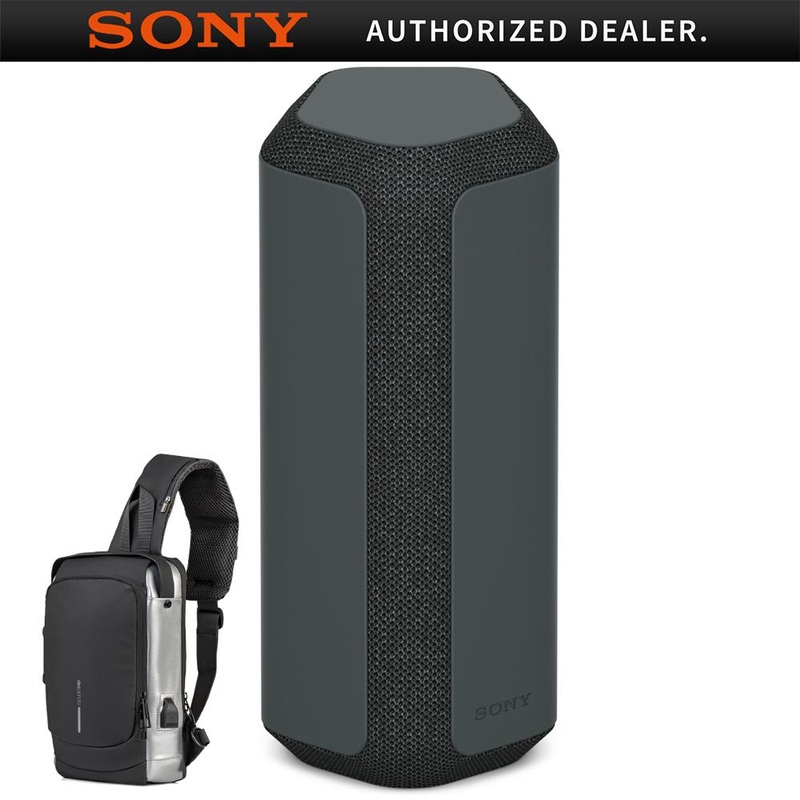Sony SRSXE300 Portable Bluetooth Speaker, Black + Deco Essential Sling Backpack