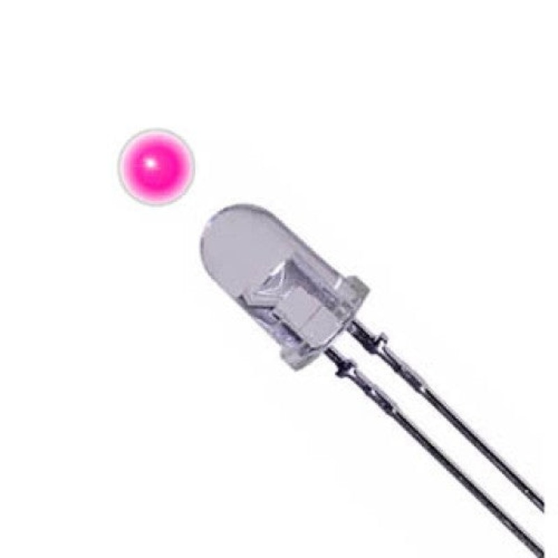 NTE30125 - LED3 WATERCLEAR PINK 1000MCD 3.3V 20MA (5 pcs/pkg)
