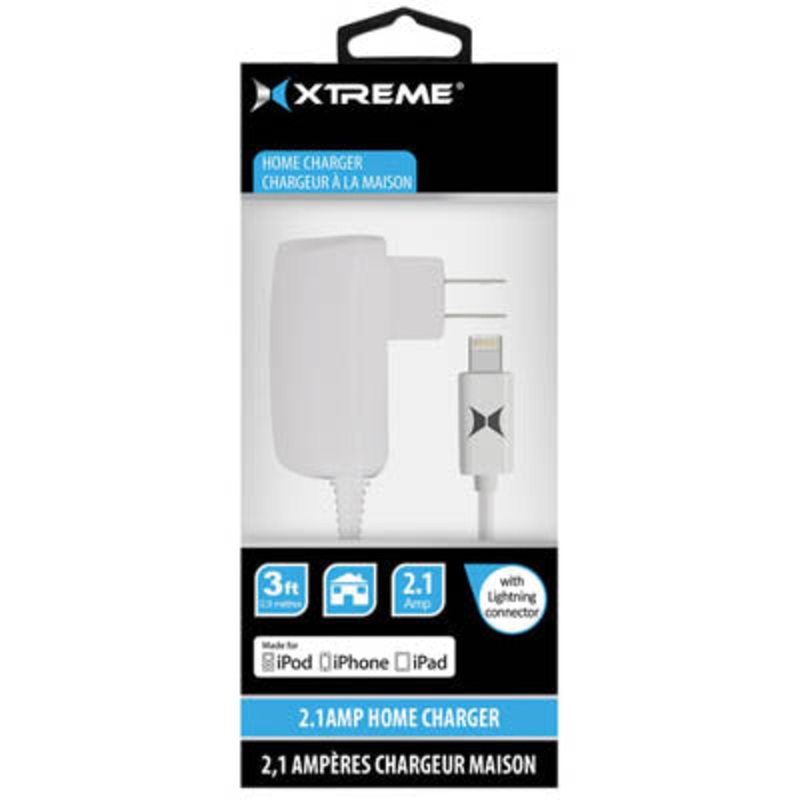 52850 - USB WALL CHARGER 5VDC 2.1A 3FT W/LIGHTNING CONNECTOR