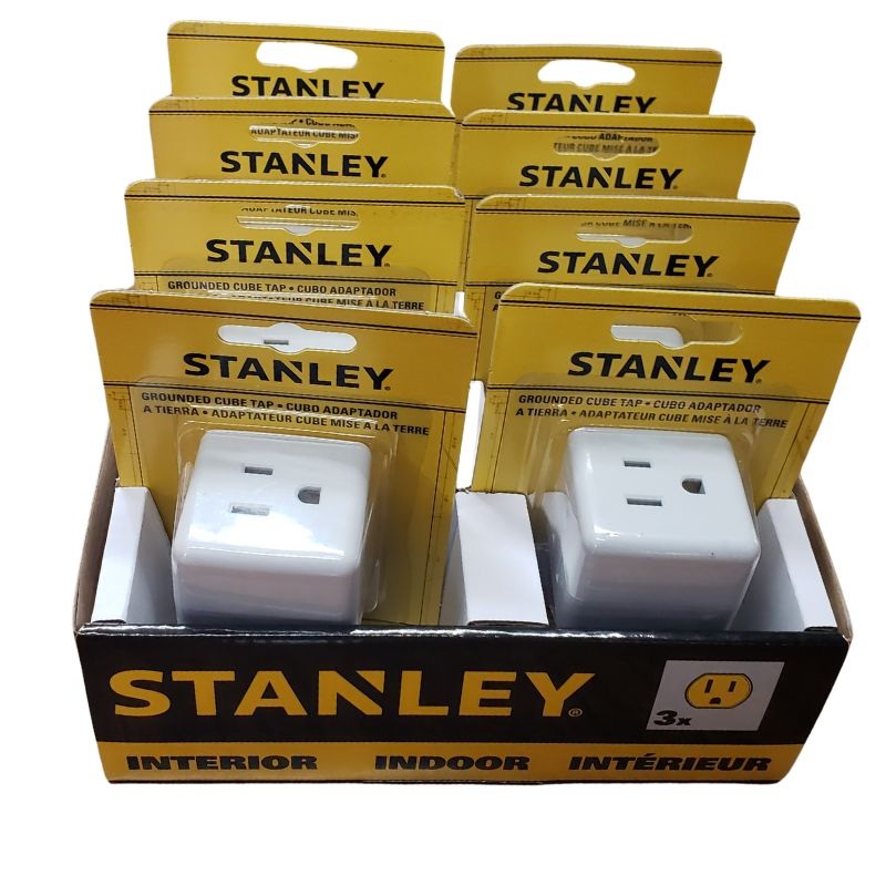 58118 - WALL TAP 3 O/LET GROUNDED CUBE (8 pcs/pkg)
