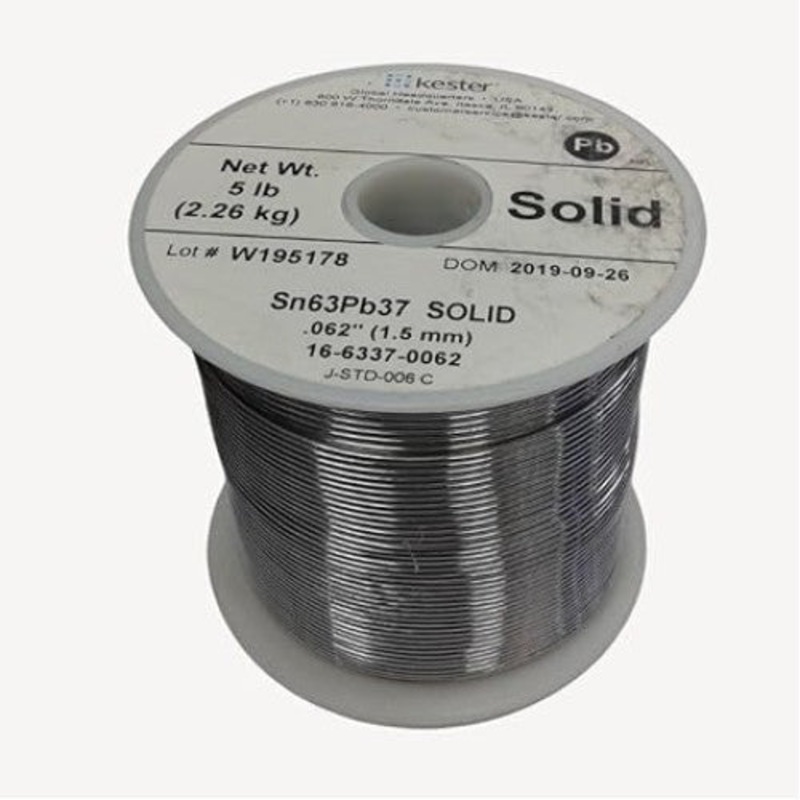 16-6337-0062 - SOLDER WIRE 63/37 SOLID 5LB 1.5 MM 0.062IN DIA SN63PB37