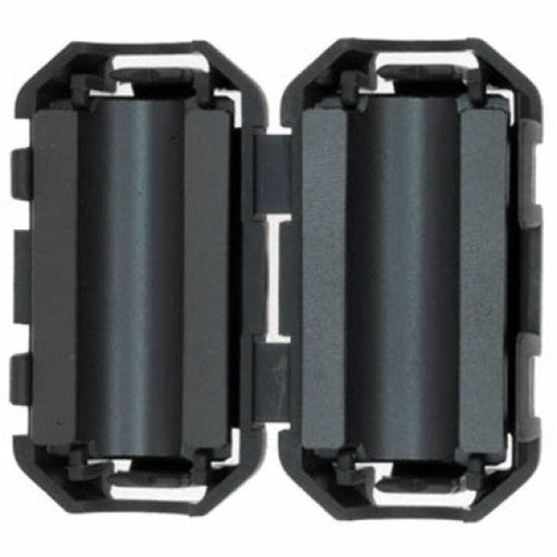 FB-103 - FERRITE CORE EMI SUPP 6MM ID 29MM LONG BLK CLAMPON FOR CABLE