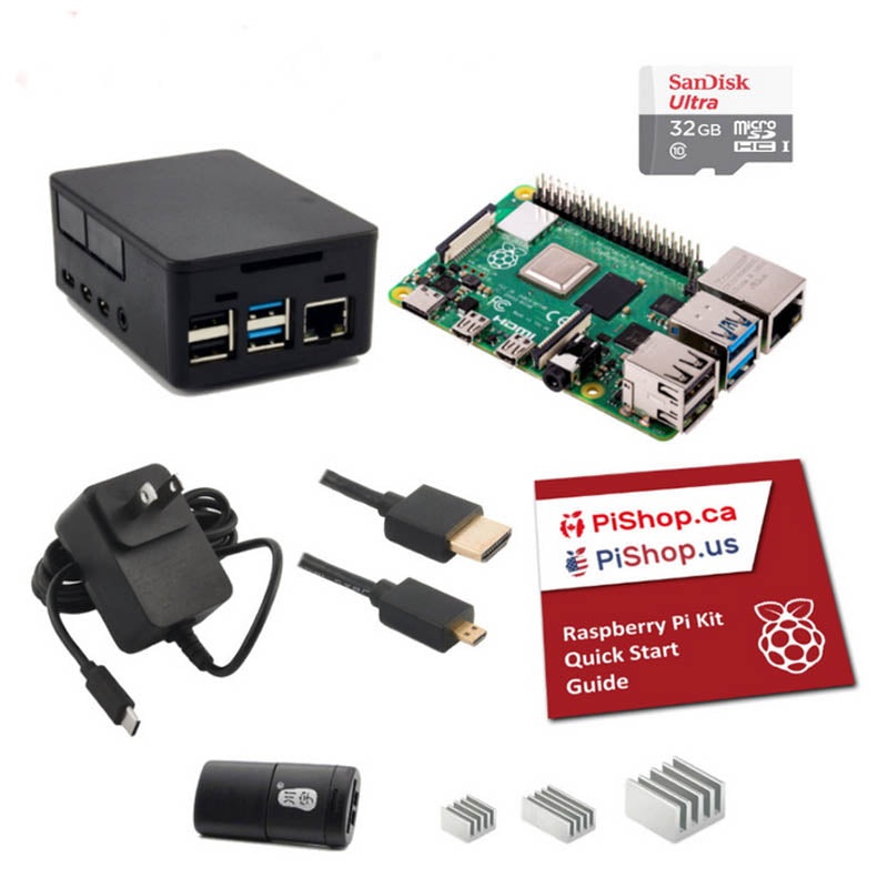 K2B-1349-8GB - RASPBERRY PI4 B STARTER KIT 8GB 32GB MICRO SD POWERSUPPLY AND CASE