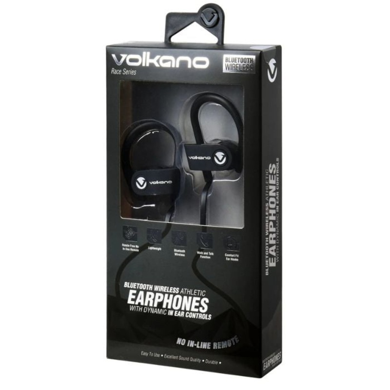 VK-1008 - EARPHONES W/MIC AND IN EAR CONTROL BLUETOOTH WITH EAR HOOKS