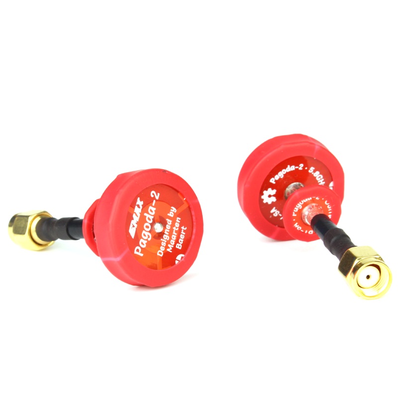 EMAX Pagoda 2 Antenna 5.8G 80mm 8cm RHCP Red Omnidirectional Omni FPV Flat Panel SMA(2pcs)