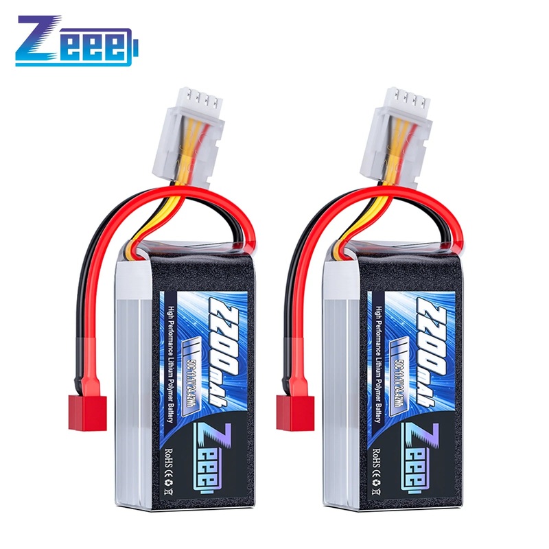 Zeee 3S 2200mAh Shorty LiPo Battery (2-Pack) - 11.1V 50C XT60/T-Plug 3S 2200mah XT60