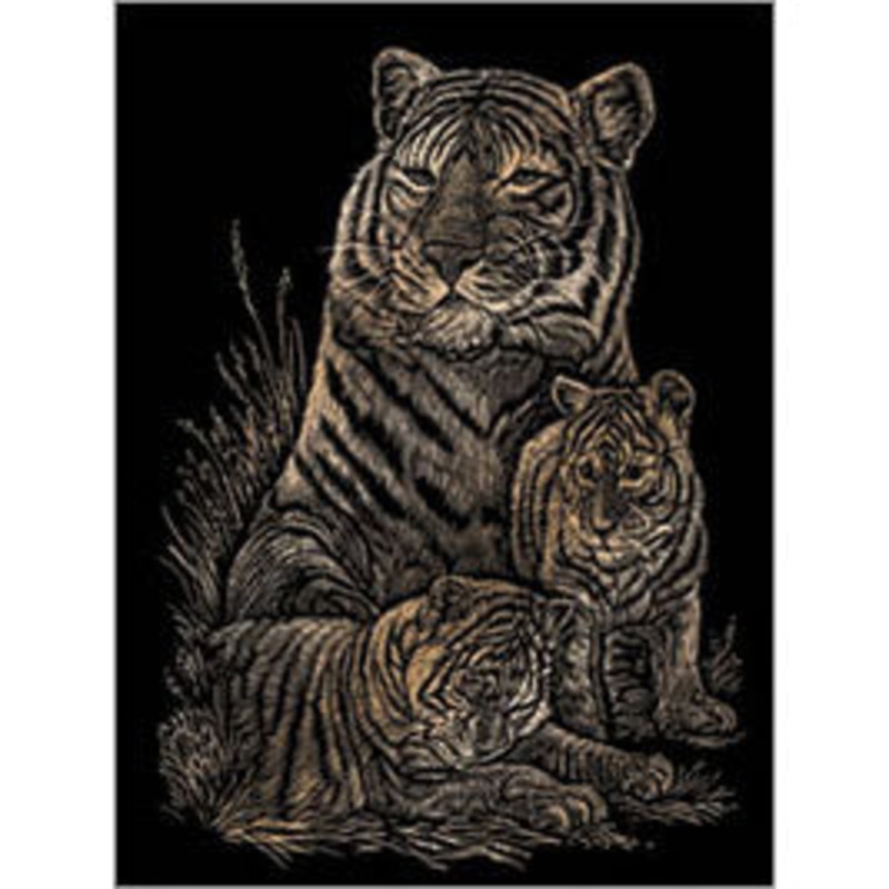 COPF12 - COPPER ENGRAVING TIGER AND CUBS