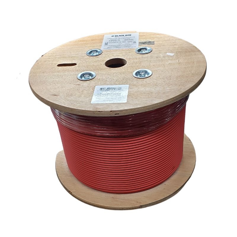 C6ABC51S-RD-1000 - CABLE CAT6A FT6 SOL SH RED 1000F 4PR 23AWG 650MHZ F/UTP CMP SPOOL