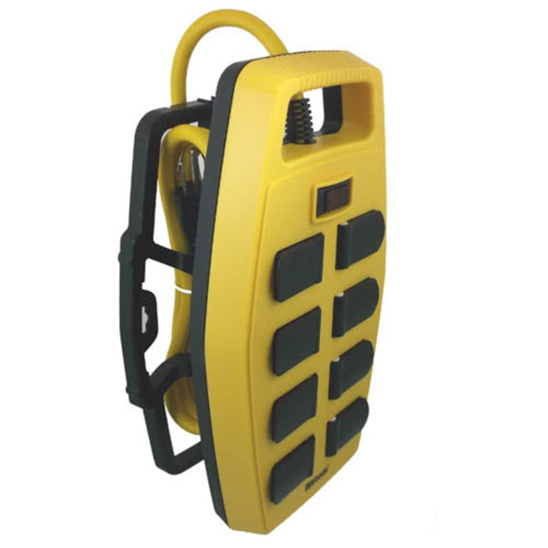 041750WC - POWER BAR 8 O/LET 6FT CORD HINGED COVERS AND CORD STORAGE