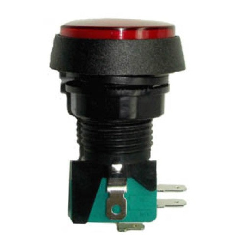 GMSI-4B-CR - PUSH SWITCH LIT MOM RED 1P2T 36 MM NO/NC ROUND 10A 125/250V QUIC