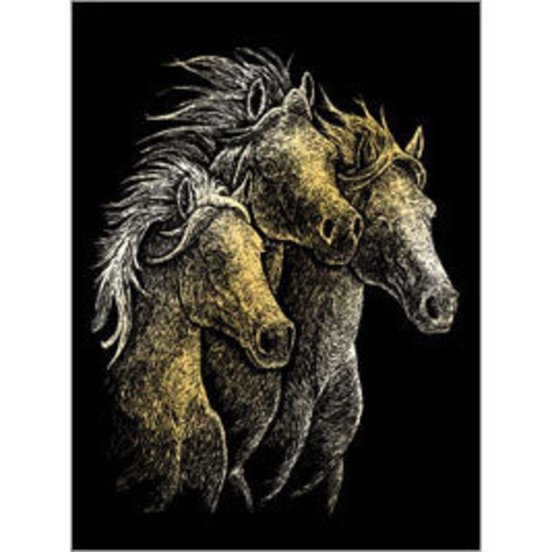 GOLF20 - GOLD ENGRAVING HORSES