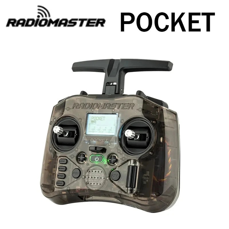 Radiomaster Pocket Hall ELRS/CC2500 Transmitter Remote Small Portable Collapsible Antenna Detachable Rocker M2 FCC CC2500 Trans18650 M1