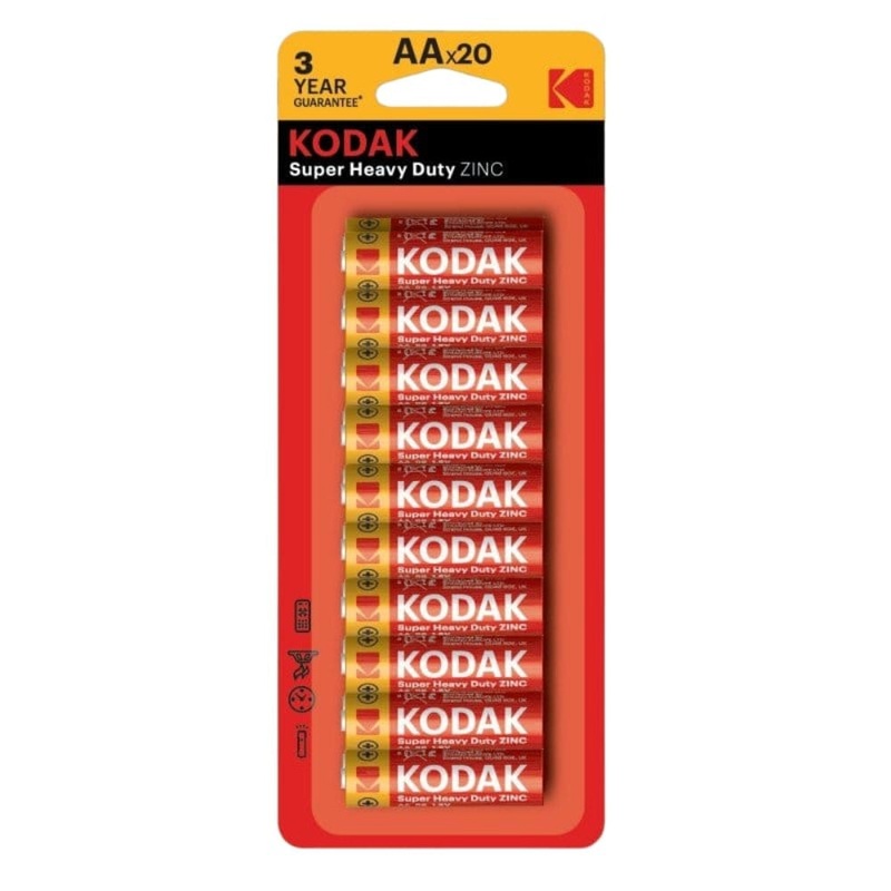 Kodak Batteries Super Heavy Duty Zinc AA 20 Pack