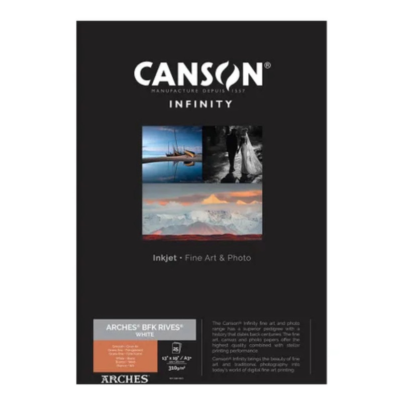 Canson Infinity Arches BFK Rives White 310gsm A3+ 25 Sheets