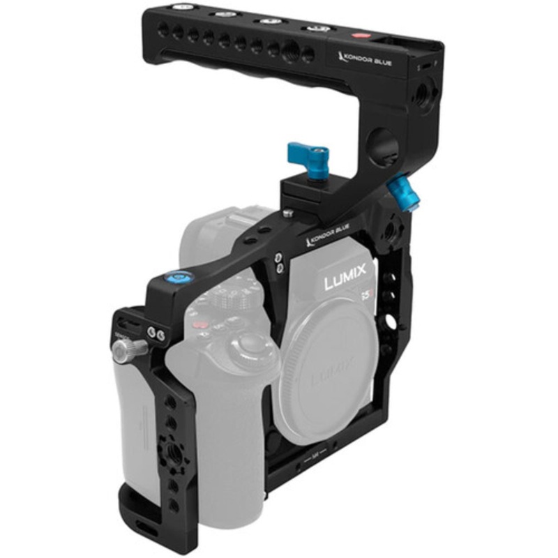 Kondor Blue Camera Cage with Top Handle for Panasonic Lumix S5II/X Black