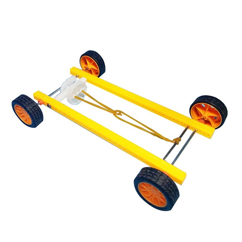Feichao 20m Distance Rubber Band Power Car Model DIY Educational Science Kits Kids Experiment Fun Physics Toys