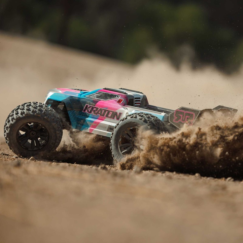 1/8 Kraton 6S, 4WD, BLX (Requires battery & charger): (Blue/Pink): ARA8608V6T2