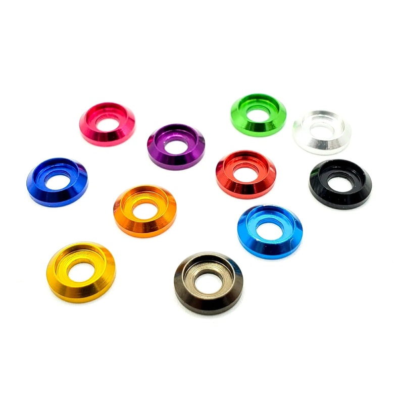 10pc M3 Button Head Washers Coloured Aluminium Pack Black