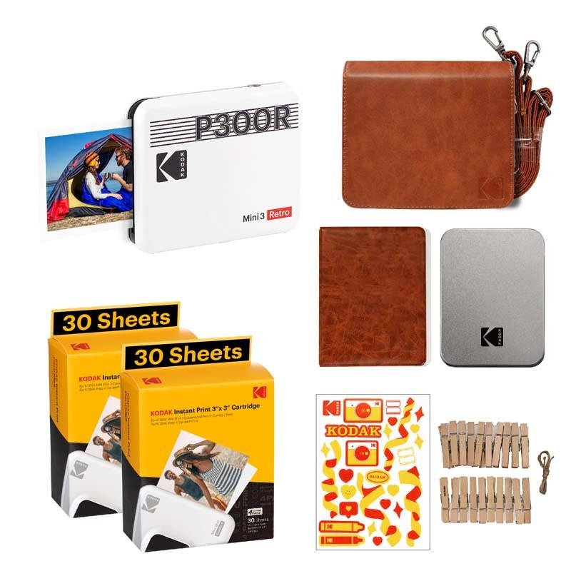 Kodak Instant Mini 3 Retro Cartridge + Accessories Bundle - Yellow