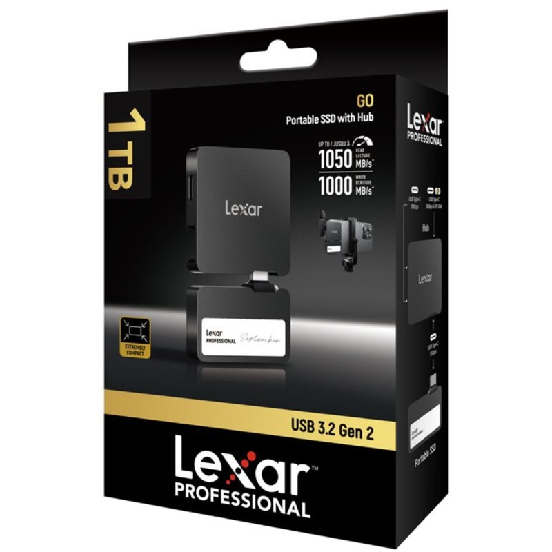 Lexar Professional GO SL400 Portable SSD With Hub Black