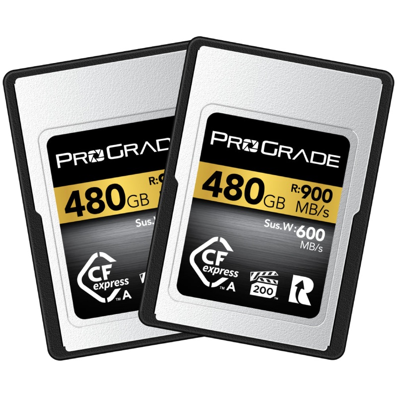 ProGrade Digital Gold 480GB CFexpress 2.0 Type A 900MB/s Memory Card (2 Pack)